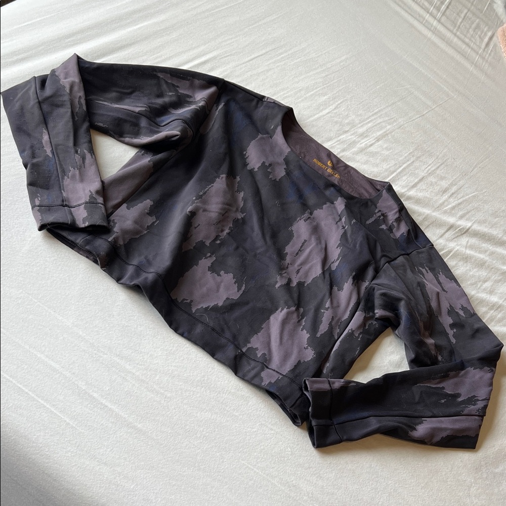Lululemon Robert Geller Black and Gray Patterned Top